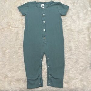 kate quinn Teal Tiny Ribbed Jumpsuit 12-18 Cotton